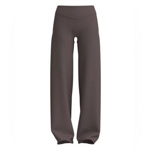 Wide Leg Boot-Cut Pants in Chocolate Brown